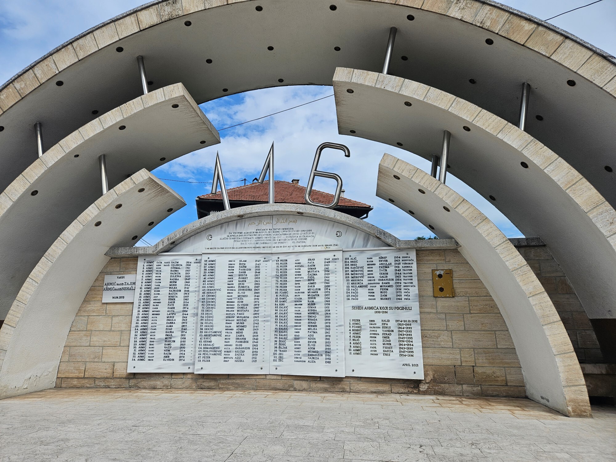 Monument to the 116 Bosnians killed  in Ahmići during a massacre in 1993.