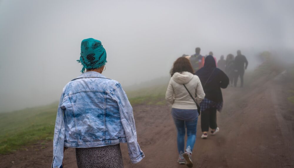 Solidarity and persistence even amid uncertainty in an ongoing journey.