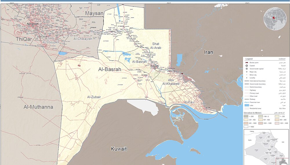 Map of the Basra governorate |